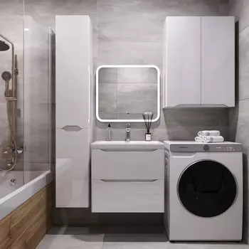 Мебель для ванной комнаты Style Line Марелла 60 см Люкс антискрейтч белый глянец, подвесная