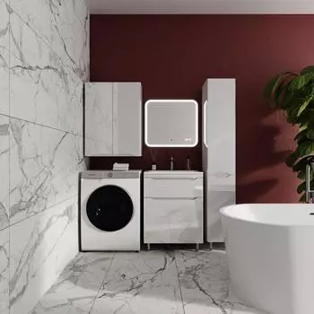 Мебель для ванной комнаты Style Line Марелла 60 см Люкс антискрейтч белый глянец, напольная