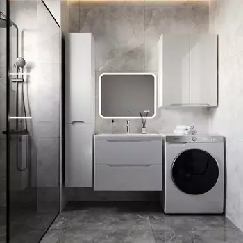 Мебель для ванной комнаты Style Line Марелла 70 см Люкс антискрейтч белый глянец, подвесная