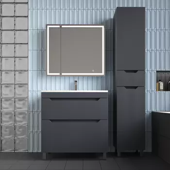 Мебель для ванной комнаты Style Line Остин 80 см напольная, графит