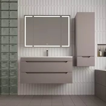 Мебель для ванной комнаты Style Line Остин 100 см подвесная, тауп темный