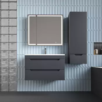 Мебель для ванной комнаты Style Line Остин 80 см подвесная, графит