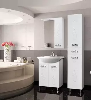 Мебель для ванной комнаты Style Line Венеция 56 см напольная, белая