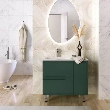 Мебель для ванной комнаты Taliente Cevia 90 см подвесная, зеленая, левая