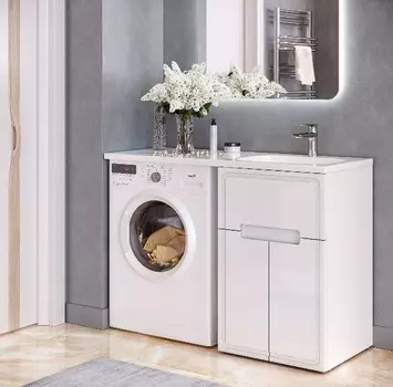 Мебель для ванной комнаты Taliente Olejio 120 см подвесная, белая, правая