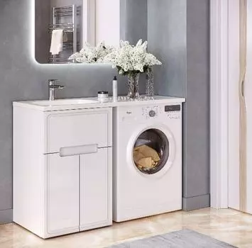 Мебель для ванной комнаты Taliente Olejio 120 см напольная, белая, левая