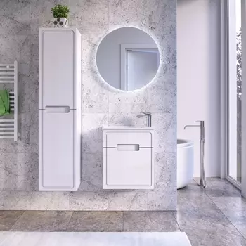 Мебель для ванной комнаты Taliente Olejio 50 см подвесная, подвесная, белая