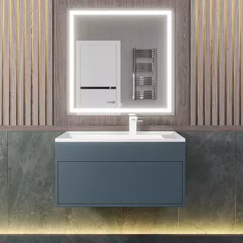 Мебель для ванной комнаты Uperwood Lotus 80 см подвесная, выдвижной ящик, серая