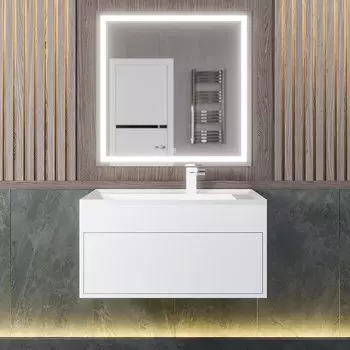 Мебель для ванной комнаты Uperwood Lotus 80 см подвесная, выдвижной ящик, белая