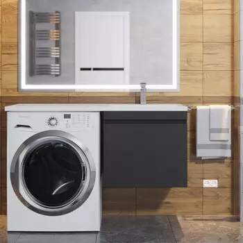 Мебель для ванной комнаты Uperwood Magenta 110 см, подвесная, выдвижной ящик, черная