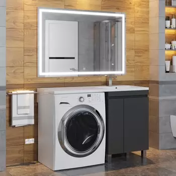 Мебель для ванной комнаты Uperwood Magenta 110 см напольная, с дверцами, черная