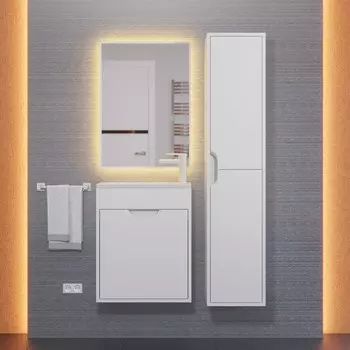 Мебель для ванной комнаты Uperwood Modul 50 см подвесная, с дверцей, матовая белая