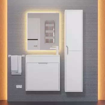 Мебель для ванной комнаты Uperwood Modul 60 см подвесная, с дверцей, матовая белая