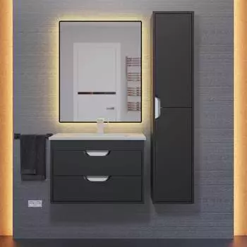 Мебель для ванной комнаты Uperwood Modul 62 см подвесная, черная матовая
