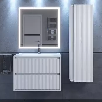 Мебель для ванной комнаты Uperwood Next Premium 70 см подвесная, 2 ящика, белая