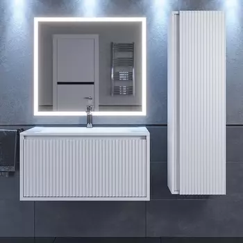 Мебель для ванной комнаты Uperwood Next Premium 80 см подвесная, 1 ящик, белая