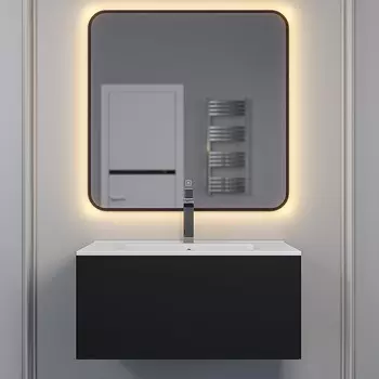 Мебель для ванной комнаты Uperwood Parma Premium 75 см подвесная, выдвижной ящик, черная матовая