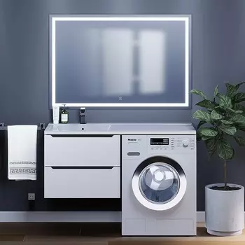 Мебель для ванной комнаты Uperwood Tanos 120 см подвесная, белая с серым