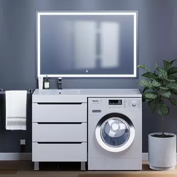 Мебель для ванной комнаты Uperwood Tanos 120 см напольная, белая с серым