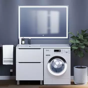 Мебель для ванной комнаты Uperwood Tanos 120 см напольная, белая с серым