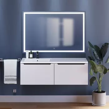 Мебель для ванной комнаты Uperwood Tanos 120 см подвесная, левая, белая с серым