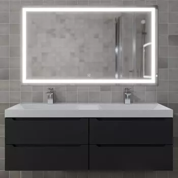 Мебель для ванной комнаты Uperwood Tanos 120 см подвесная с ящиками, черная матовая