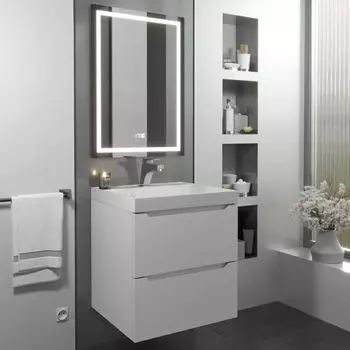 Мебель для ванной комнаты Uperwood Tanos 50 см белая подвесной 2 ящика