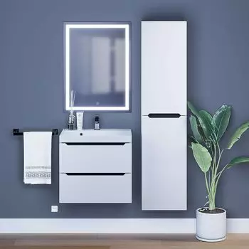 Мебель для ванной комнаты Uperwood Tanos 60 см подвесная, белая с серым