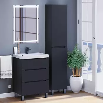 Мебель для ванной комнаты Uperwood Tanos 60 см черная напольный