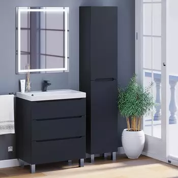 Мебель для ванной комнаты Uperwood Tanos 70 см черная напольная