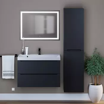 Мебель для ванной комнаты Uperwood Tanos 80 см подвесная, черная