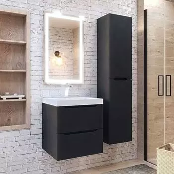 Мебель для ванной комнаты Uperwood Tanos New 50 см черная подвесная