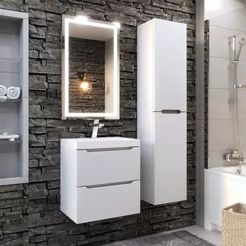 Мебель для ванной комнаты Uperwood Tanos New 50 см белая подвесная