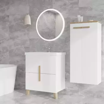 Мебель для ванной комнаты Viant Мюнхен 70 см напольная, белая