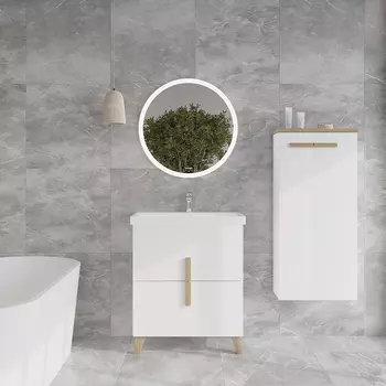 Мебель для ванной комнаты Viant Мюнхен 80 см напольная, белая