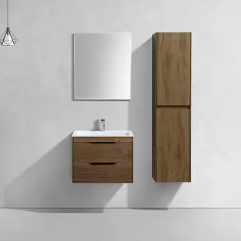 Мебель для ванной комнаты Vincea Chiara 2D 60, подвесная, с 2-мя выкатными ящиками, дуб табак