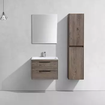Мебель для ванной комнаты Vincea Chiara 2D 60 см, подвесная, с 2-мя выкатными ящиками, темный дуб