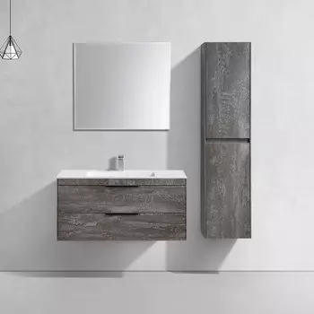 Мебель для ванной комнаты Vincea Chiara 2D 100 см, подвесная, с 2-мя выкатными ящиками, серый камень