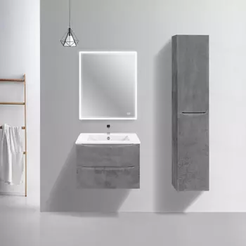Мебель для ванной комнаты Vincea Mia Slim 71 см подвесная, бетон