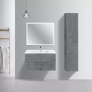 Мебель для ванной комнаты Vincea Mia Slim 91 см подвесная, бетон
