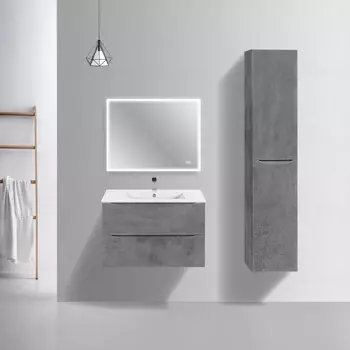 Мебель для ванной комнаты Vincea Mia Slim 81 см подвесная, бетон