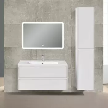 Мебель для ванной комнаты Vincea Vico 100 см G.White (белый глянец) подвесная 2 ящика