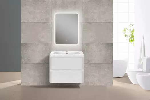 Мебель для ванной комнаты Vincea Vico 60 см G.White (белый глянец) подвесная 2 ящика