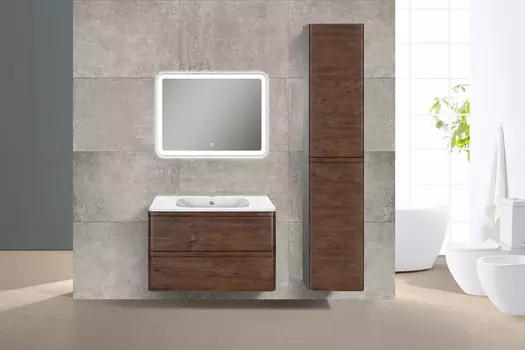 Мебель для ванной комнаты Vincea Vico 80 см R.Wood (темное дерево) подвесная 2 ящика