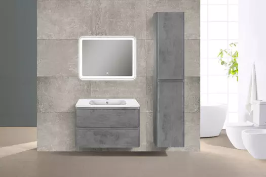 Мебель для ванной комнаты Vincea Vico 80 см Beton (бетон) подвесная 2 ящика