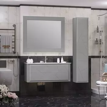 Мебель для ванной Opadiris Луиджи 120 см подвесная, 2 ящика, серая матовая