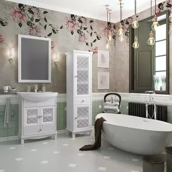 Мебель для ванной Opadiris Омега 65 см напольная, белая матовая