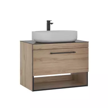 Мебель для ванной ORKA Knidos 90 см 1 ящик и открытая полка, подвесная, Legnano