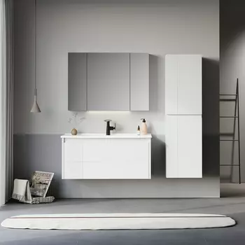 Мебель для ванной ORKA Likya 80 см 1 ящик, подвесная, белая матовая