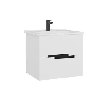 Мебель для ванной ORKA Lodi 60 см белая, черная, подвесная